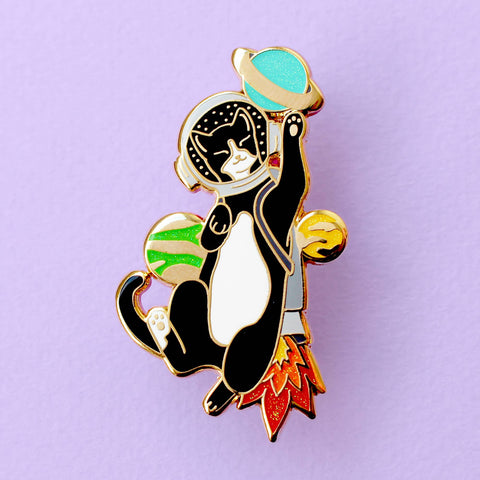 Astronaut Cat Enamel Pin – Cosmic Cats Collection