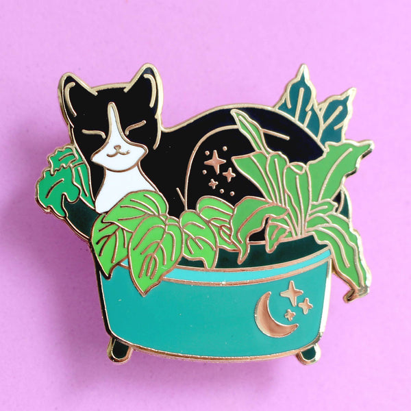 Plant Pot Cat Hard Enamel Pin