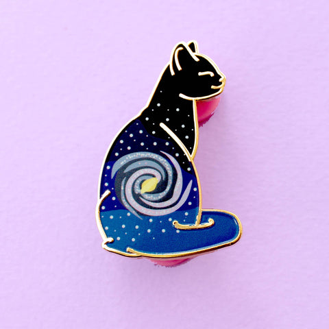 Milky Way Cat Enamel Pin – Cosmic Cats Collection