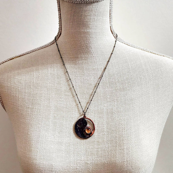 Yin Yang Lemon Quartz Necklace