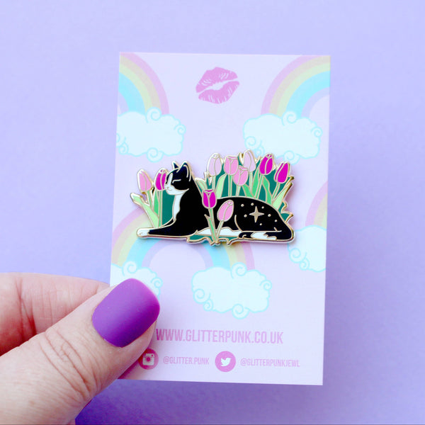 Tulip Cat Enamel Pin