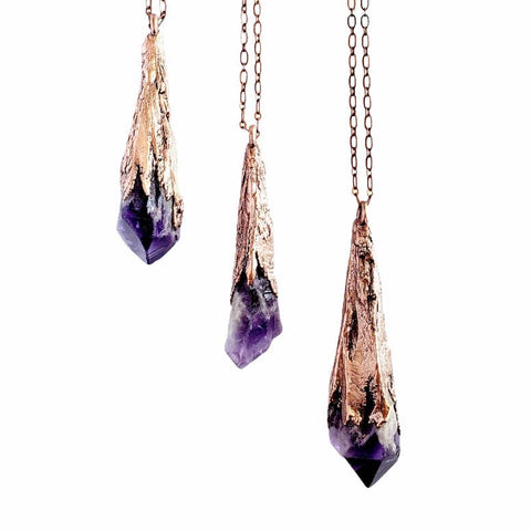 Amethyst Elestial Wand Necklace