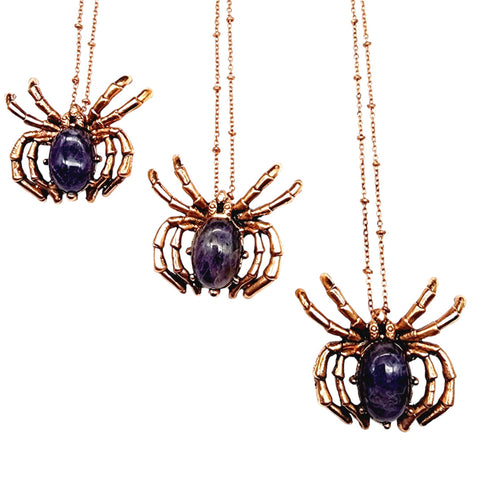 Spider Necklace - Amethyst