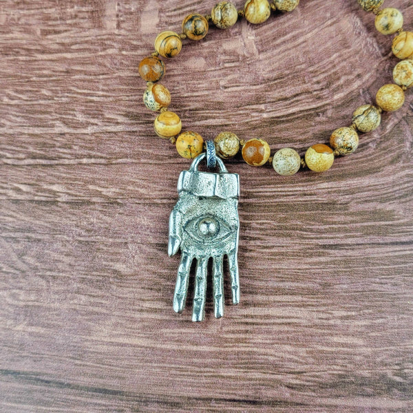 Hamsa Pendant Beaded Necklace