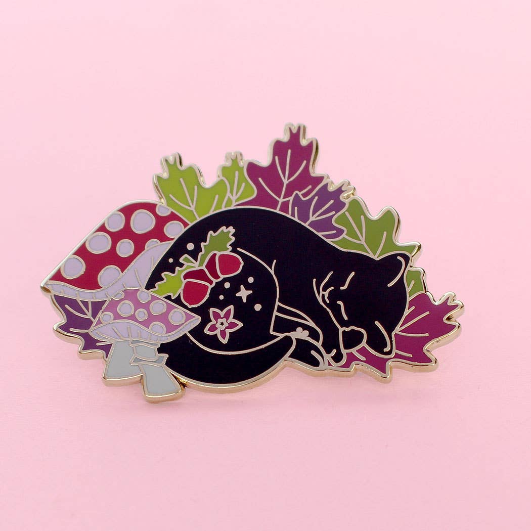 Fall Cat Enamel Pin