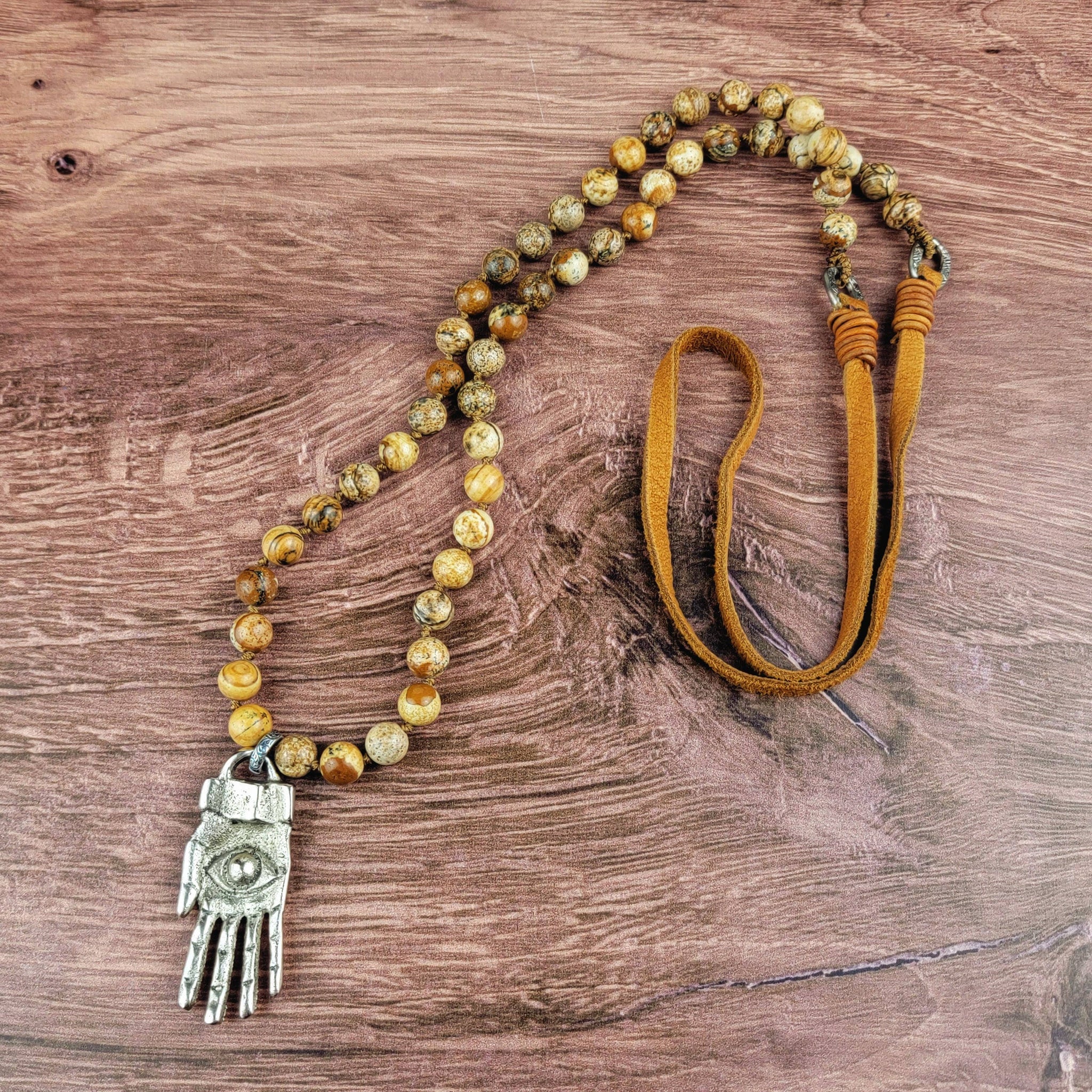 Hamsa Pendant Beaded Necklace