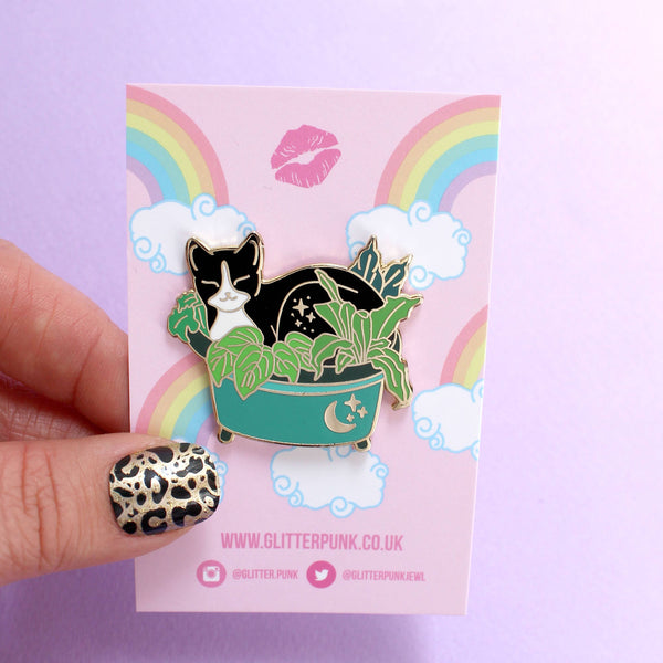 Plant Pot Cat Hard Enamel Pin