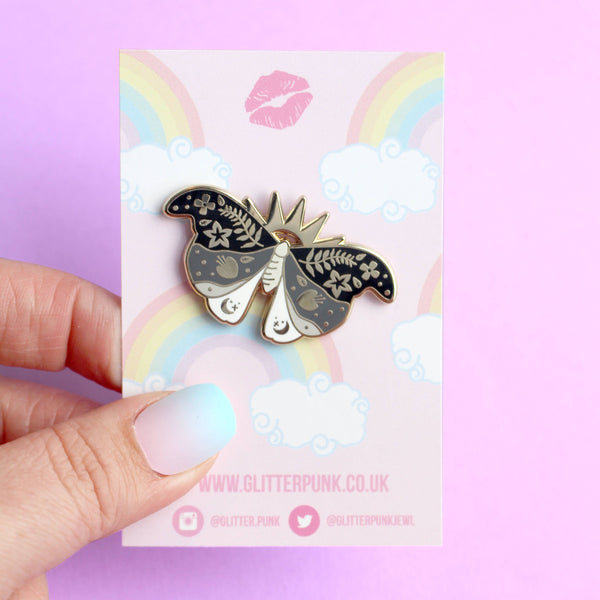 Moth enamel pin