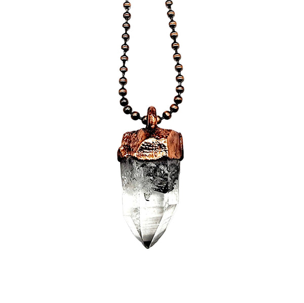 Clear Quartz Crystal Point Necklace / Ball Chain