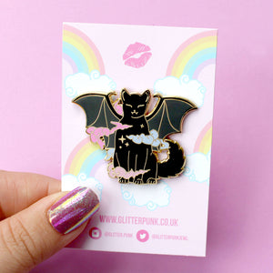 Vampire Cat Enamel Pin  - Halloween Collection