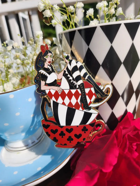 Alice In Wonderland Inspired Enamel Pin 2 color options