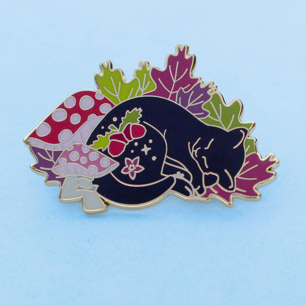 Fall Cat Enamel Pin