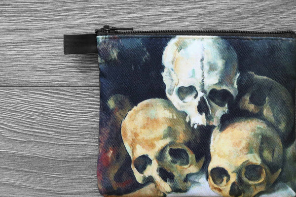 Pyramid of skulls - lined twill coin purse - paul cézanne