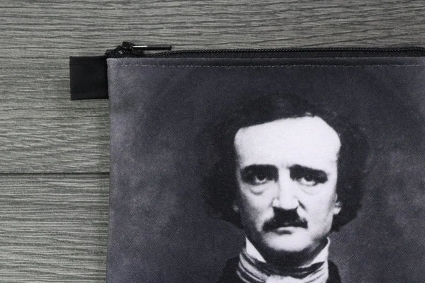 Edgar allan poe - lined twill coin case - vintage portrait