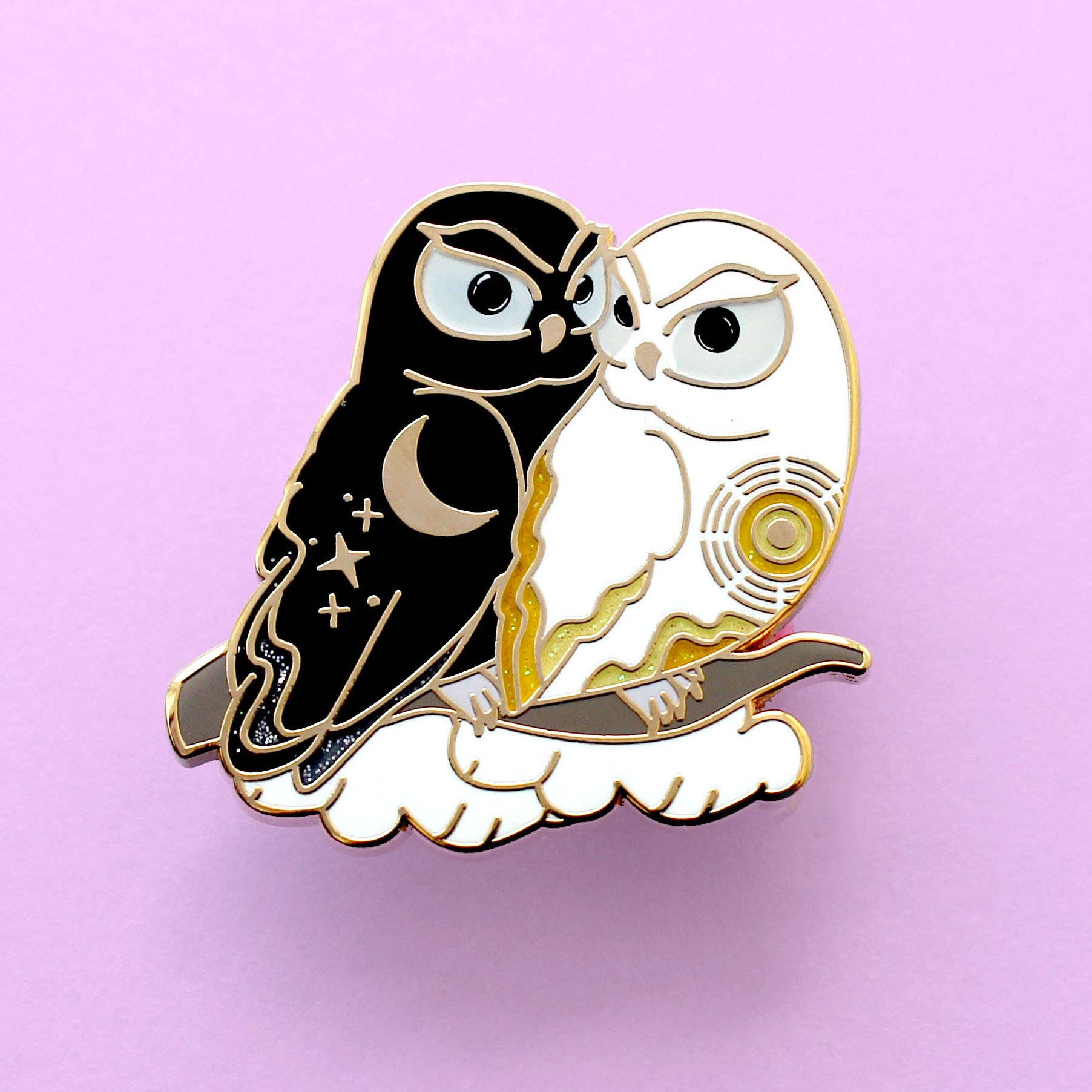 Day & Night Owls Enamel Pin