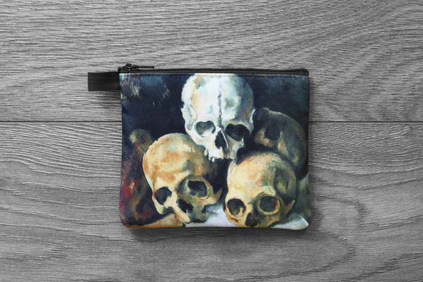 Pyramid of skulls - lined twill coin purse - paul cézanne