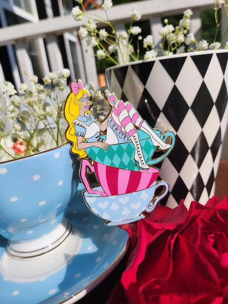 Alice In Wonderland Inspired Enamel Pin 2 color options