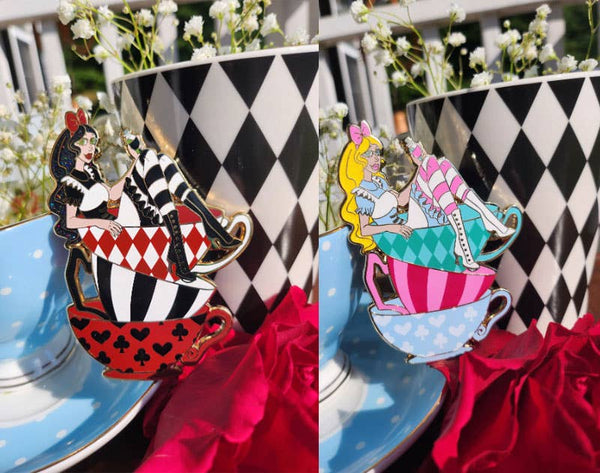 Alice In Wonderland Inspired Enamel Pin 2 color options