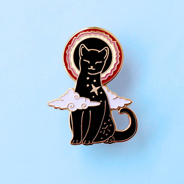 Solar Eclipse Cat Enamel Pin – Cosmic Cats Collection