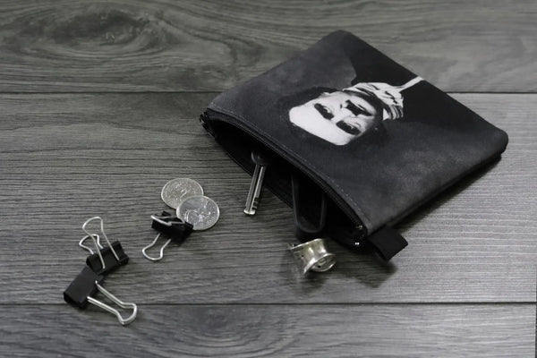 Edgar allan poe - lined twill coin case - vintage portrait
