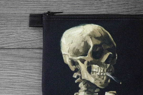 Skeleton with cigarette - twill coin case - vincent van gogh