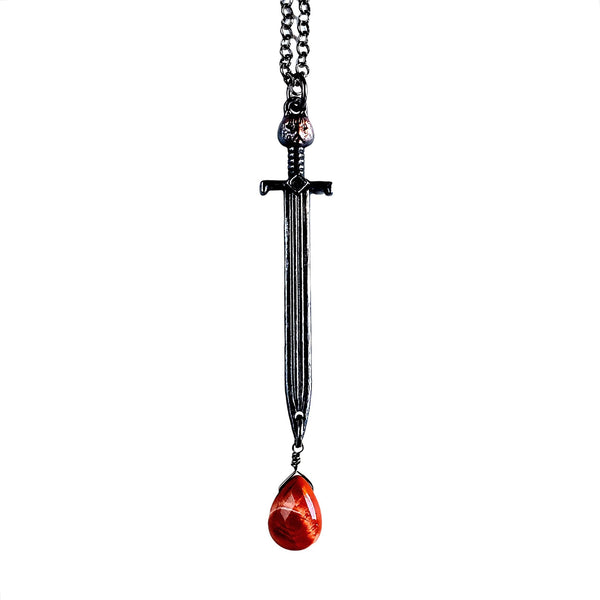 Doubled Edged Sword Necklace - Gunmetal